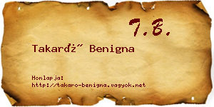 Takaró Benigna névjegykártya